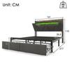 Lit - MUVOE - 160x200 - Rembourré - Chargeur USB Type C - Éclairage LED