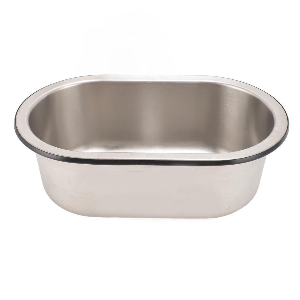 304 Stainless Steel Bar Sink Oval Shaped Washbasin Sink with 40mm Drain Hole for Boat Caravan RV Camper 13.6 X 8 X 5.2in