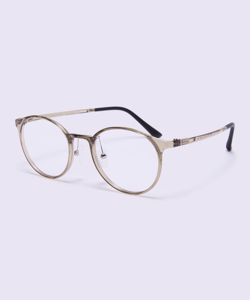 Alloaiweeo [Air Flex] Al6405 1313G Airflex Ultra-Lightweight Semi-Oversized Round Khaki Eyeglass Frame With Blue Light Lens Option