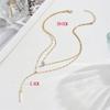 Vintage Bohemian Double Layered Y Shaped Necklace for Women Shiny Crystal Zircon Metal Long Chain Drop Choker Minimalist Jewelry