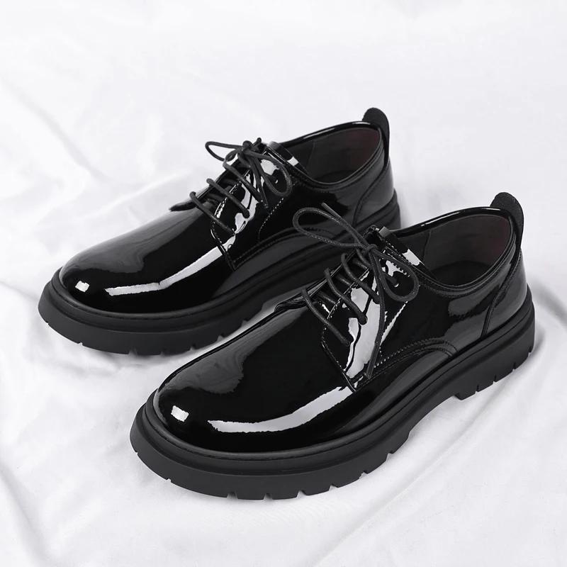 Fashion New Arrival Mens Leather Oxford Shoes Thick Bottom Casual Shoes British Style Male Business Shoes Formal Dress Footwear Sneakers