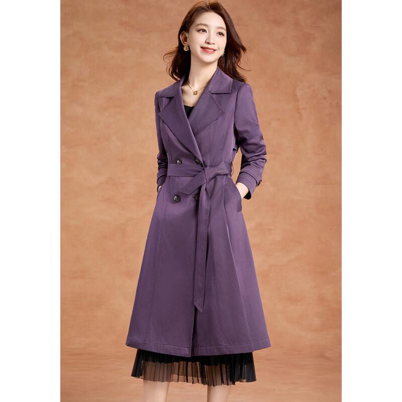 Kebeier Women s Elegant Mid-Length Trench Coat 4XL