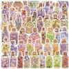 50 Retro Floral Waterproof Decorative Stickers - Miniature World Theme