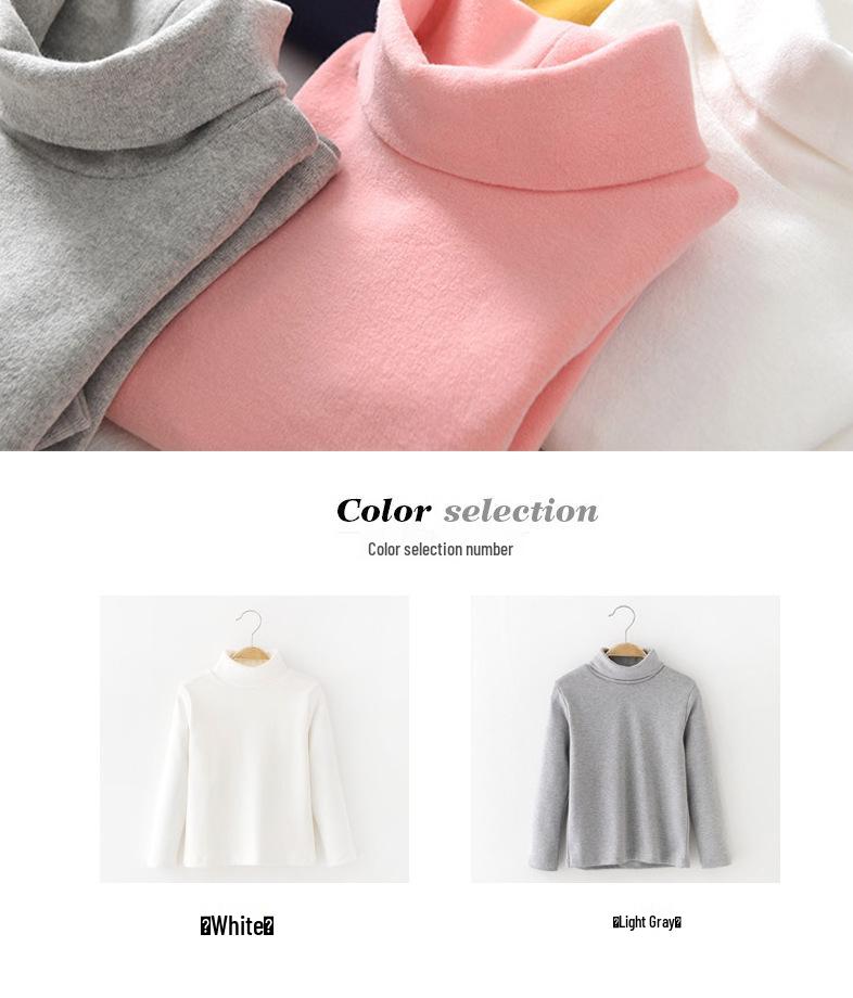 Camiseta de Algodón de Cuello Alto y Manga Larga para Niños 2024 – Capa Base Acogedora y a la Moda para Otoño/Invierno para Niños y Niñas.