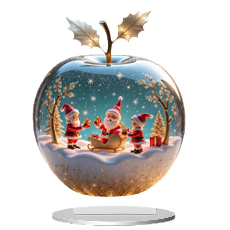 Christmas Apple 2D Acrylic Stand: Festive Desktop Decoration Gift