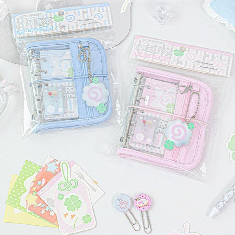 PVC 5 Rings Binder Notebook with Refill Paper 5 Hole Binder Journal Planner PVC 5 Rings Binder with Card Pocket