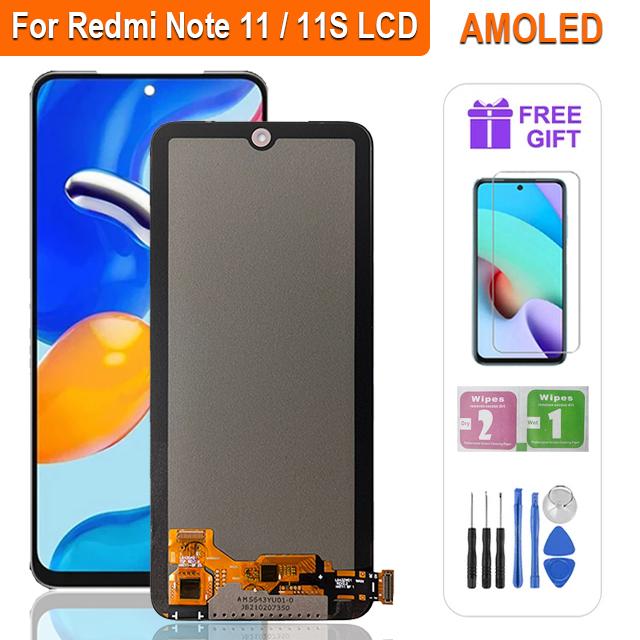 Super AMOLED LCD Dla Xiaomi Redmi Note 11 LCD 2201117TG LCD Wyświetlacz Ekran Dotykowy Digitizer Zgromadzenie Dla Redmi Note 11S LCD