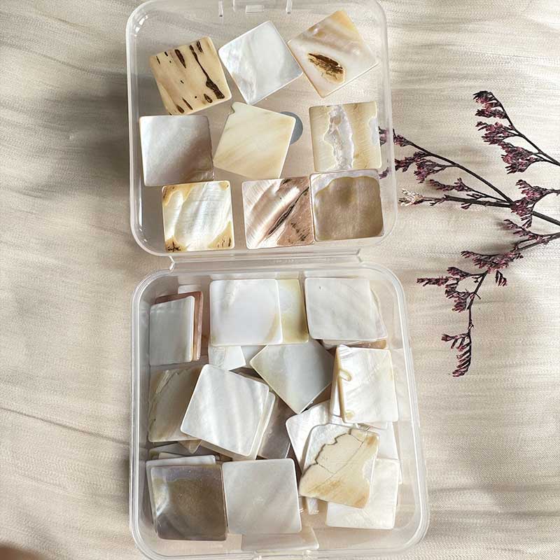 100g Square Mother of Pearl Mosaic Tiles Natural Shell Square Mosaic Pieces for Home Decoration Crafts materials hobbies 97