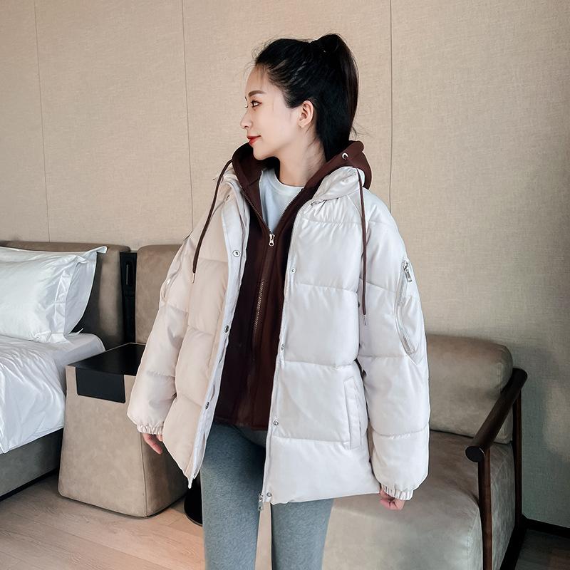 Padded clothes women's new fashion fake two-piece coat hooded bread clothes women's down padded jacket padded clothes tide