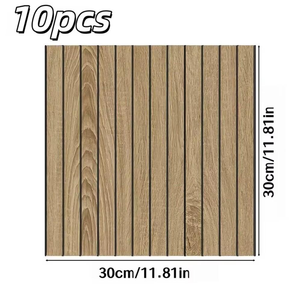 10pcs 30x30cm Wall Decoration Stickers Waterproof Foam Wall Stickers Wood Grain Wallpaper