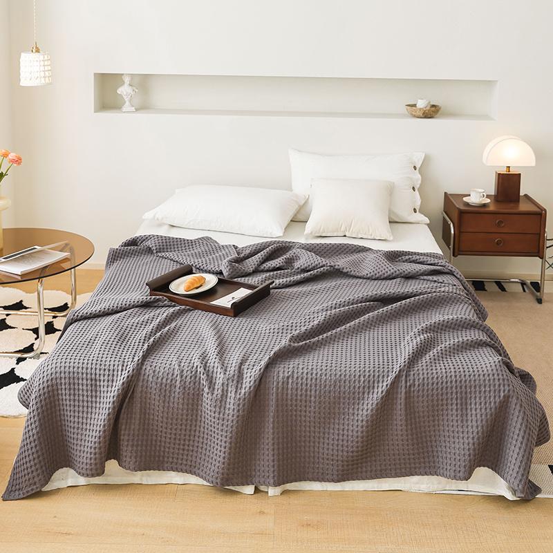 Summer 3D Waffle Plaid Pure Cotton Bed Blanket Throw Thin Quilt Knitted Bedspread Home Hotel Coverlets Sofa Cover Throw Blankets