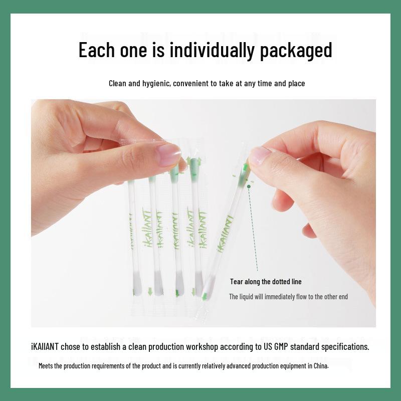 ikAllANT Gentle Makeup Remover Cotton Swabs with Soft Cleaning Liquid