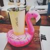 1-20 Pcs Inflatable Drink Cup Holder Tropical Flamingo Party Decoration Swimming Pool Toys PVC Floating Beverage Cup Holder Tray
