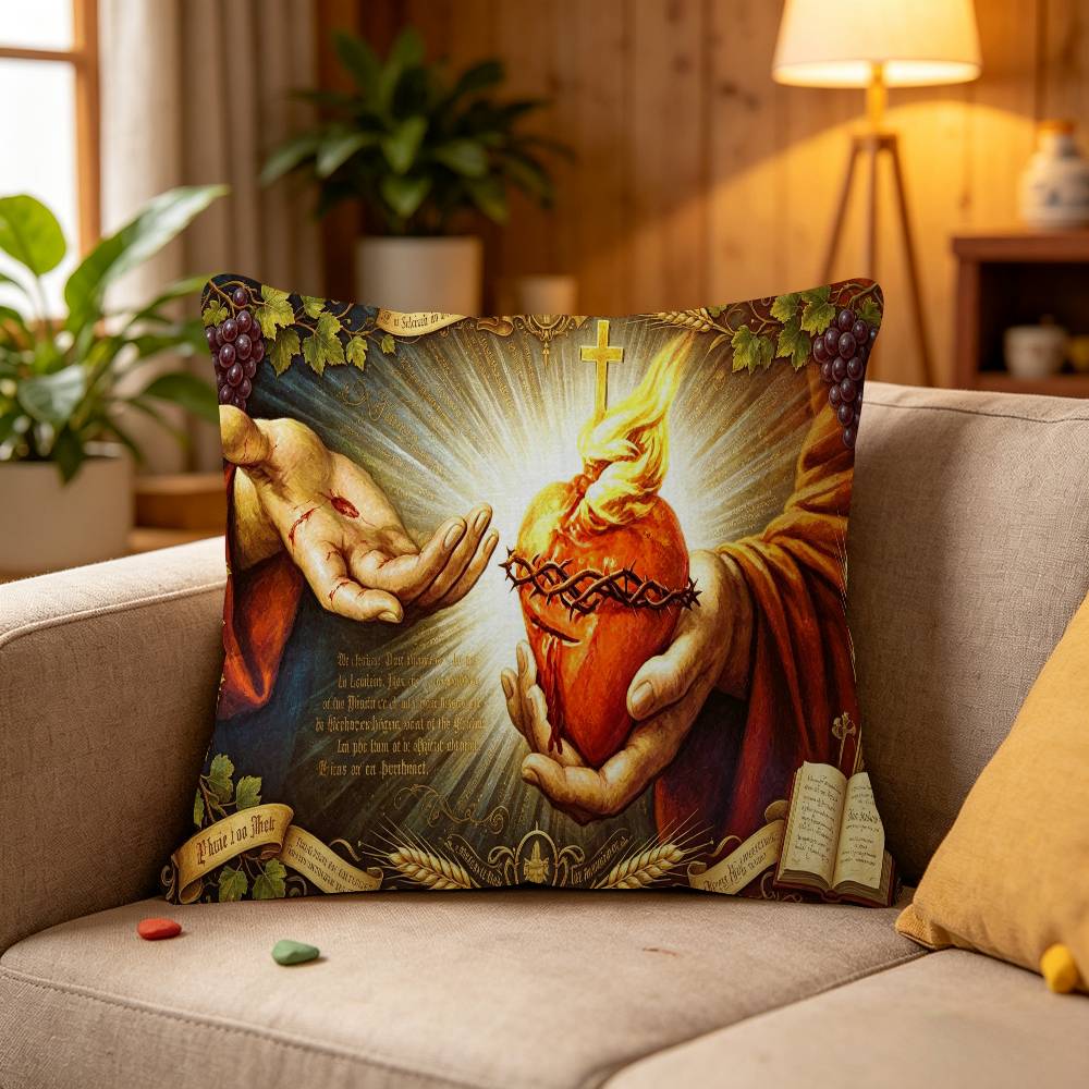 Sacred Heart of Jesus Pillow Anime Pillow Sofa Bed Head Pillow Cover Cushion Cover Fashion