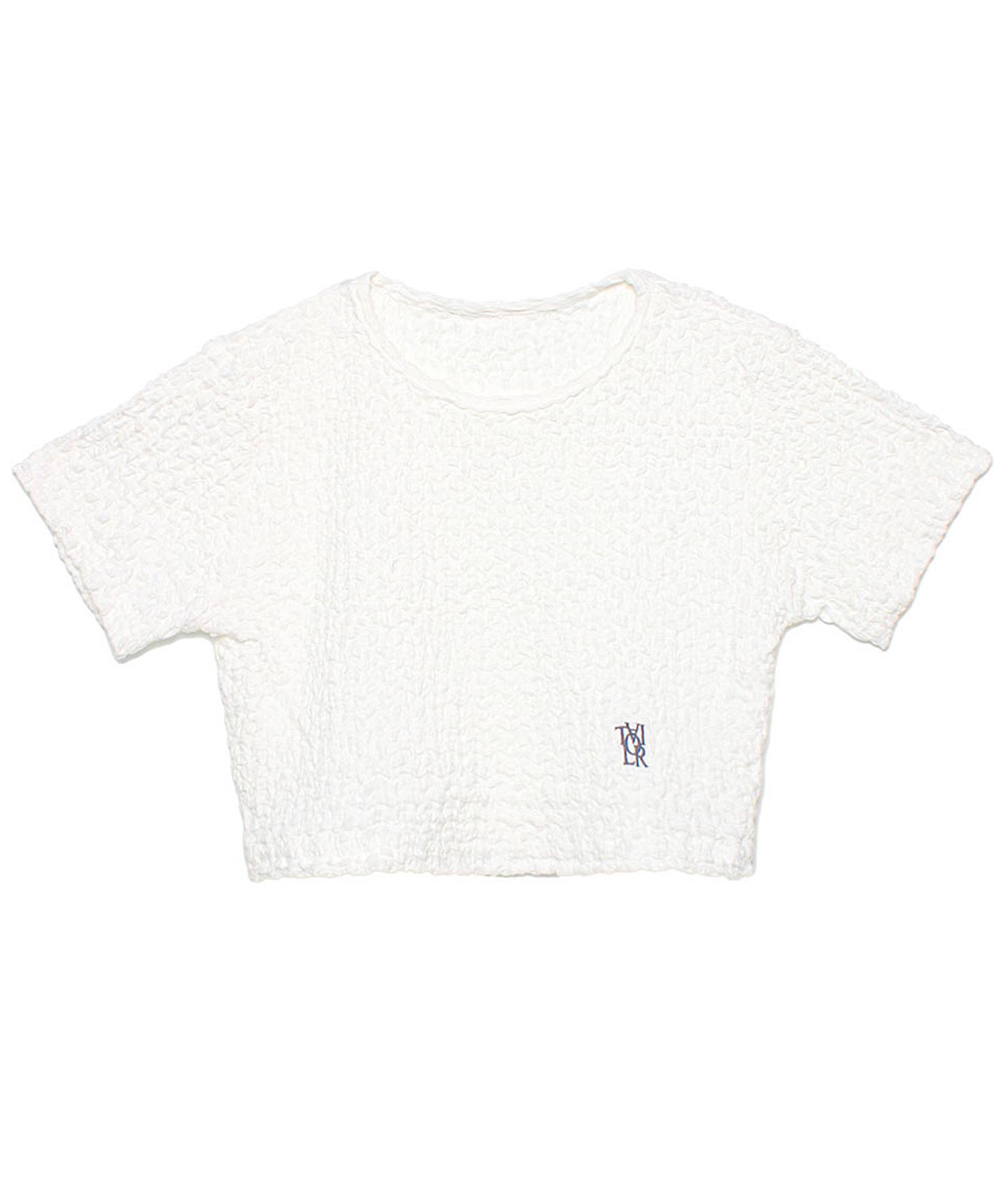 Taylor Studio Taylor Wave Crop T-Shirt (White) 1