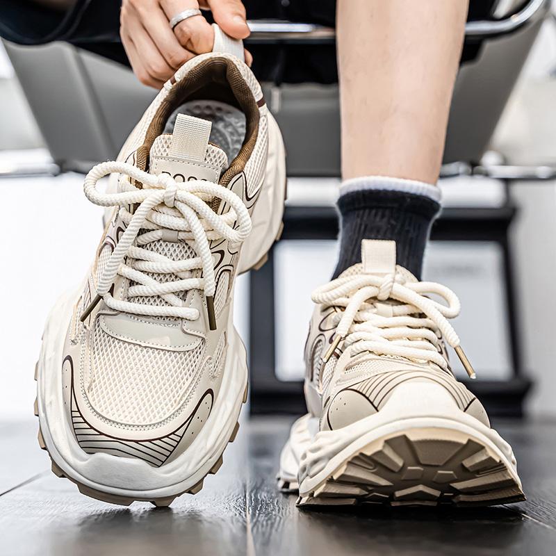 Herrsko Andningsbar Tjocksulad Casual Sneakers Utomhuslöpning Fyra Säsonger Nya Tennis Herr Mjuka Sulor Komfort Herrsneakers