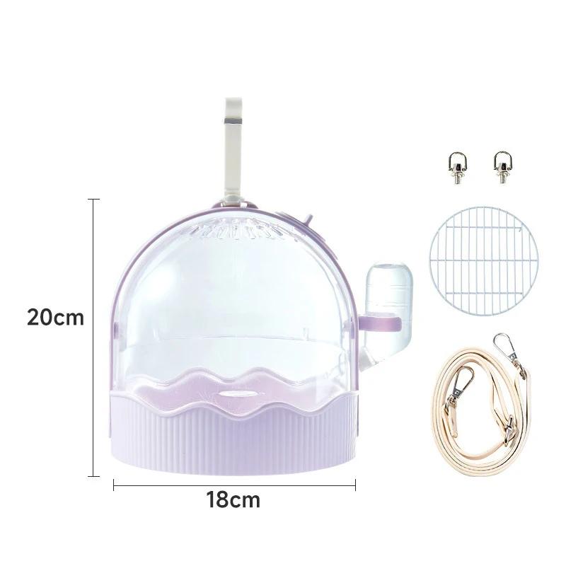 Portable Parrots Carry Cage Large Space Bird Carry Case Small Pet Transport Cage Outdoor Birds Breathable Carrier with Drinker