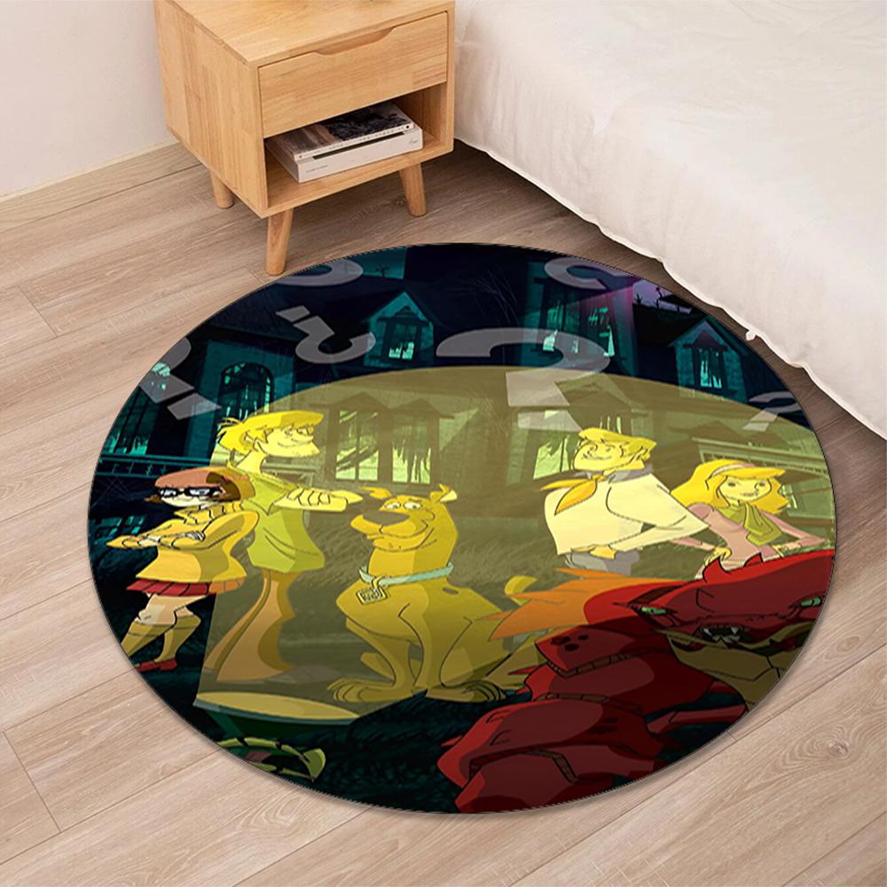 Scooby-Doo Printed Round Rug Carpet Chair Rug Area Rug Entryway Doormats,for Office Chair Living Room Bedroom Kitchen Room.