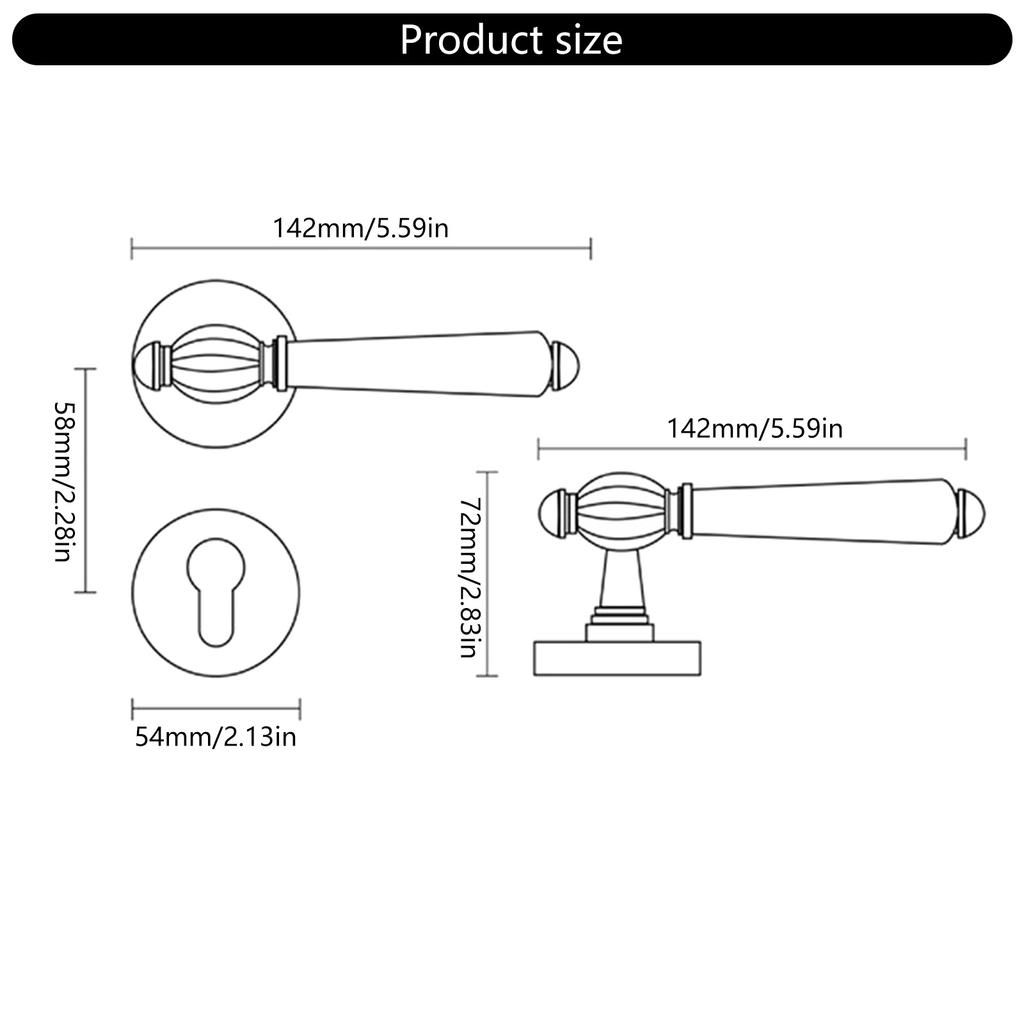 Set Mâner Ușă Aliaj Zinc Elegant Buton Ușă Mânere Moderne Ușă Încuietoare de Securitate pentru Casă pentru Proiecte de Îmbunătățire a Locuinței