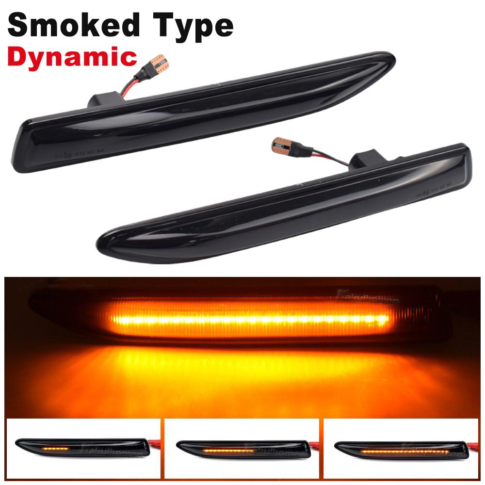 2X For Ford Mondeo Mk4 Hatchback Saloon Estate(BA7)2007 2008 2010-2015 Smoke Lens Dynamic LED Side Marker Light Turn Signal Lamp