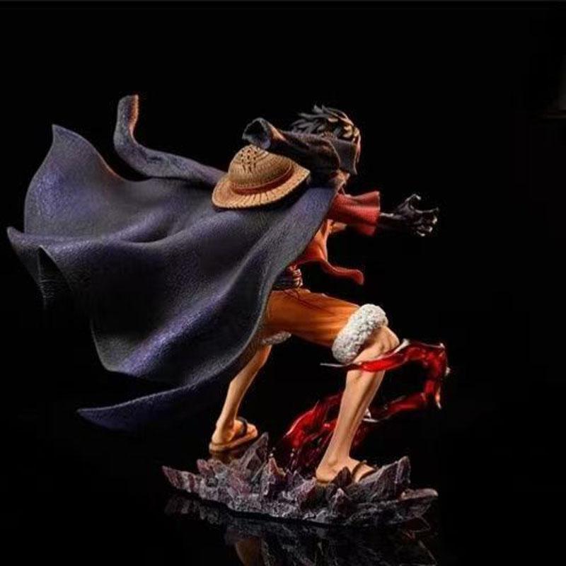 Cartoon Anime One Piece 18cm Ghost Island Monkey D. Luffy Double Heade Figures Battle Action Scene PVC Model Toys Birthday Gifts