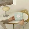 1pc New Checkered Quilted Makeup Bag Small Portable Cosmetic Bag with Lace Heart Bow Makeup Pouch Gift