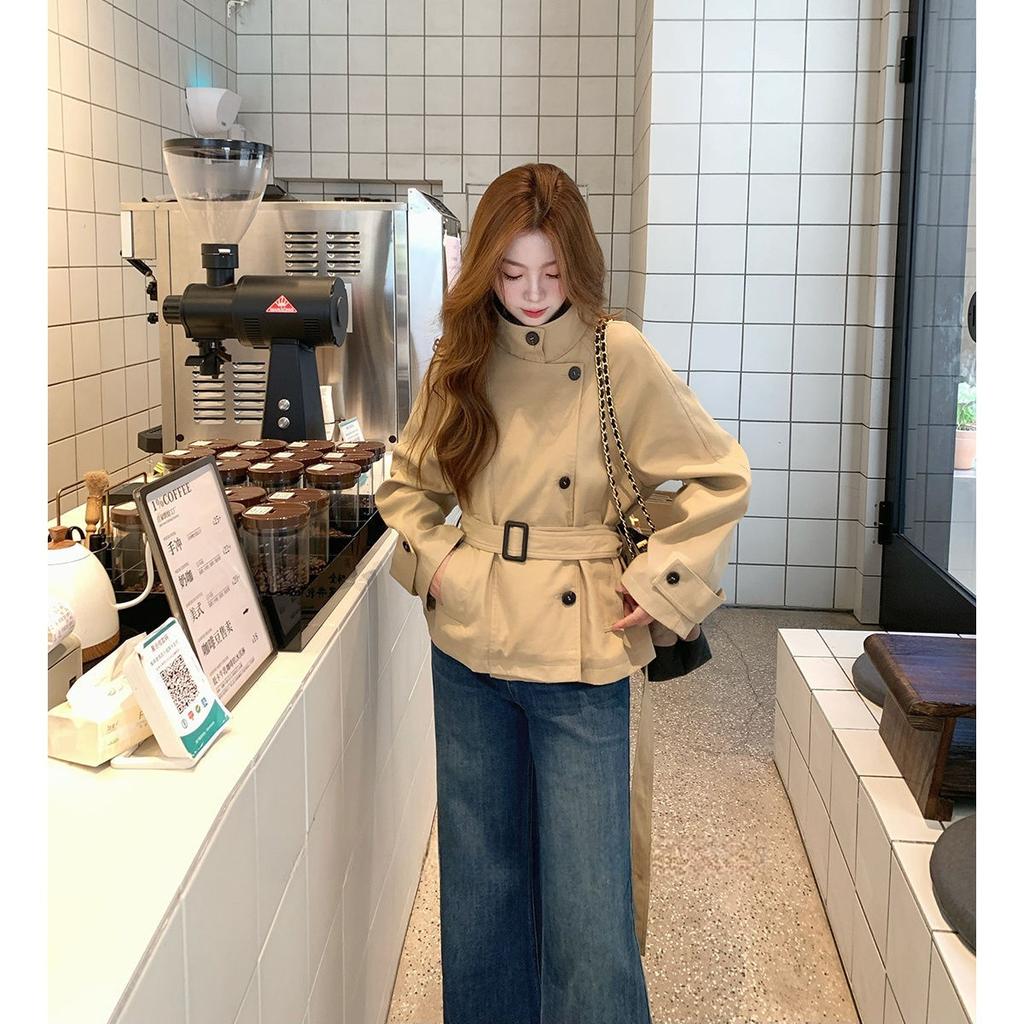 Autumn 2026 Korean design trench coat women's autumn new popular small belt versatile trench coat