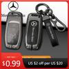 Hot Car Sticker For Mercedes-Benz A B C E S G-Class CLA CLS EQA EQB EQC GLA GLB GLC GLE GLS Car Zinc Alloy Key Case Key Bag Car