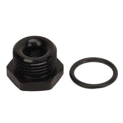 Hex Nut with O Ring 8AN 1 8in NPT Internal Thread Black Aluminum Hex Head Nut for Vehicle