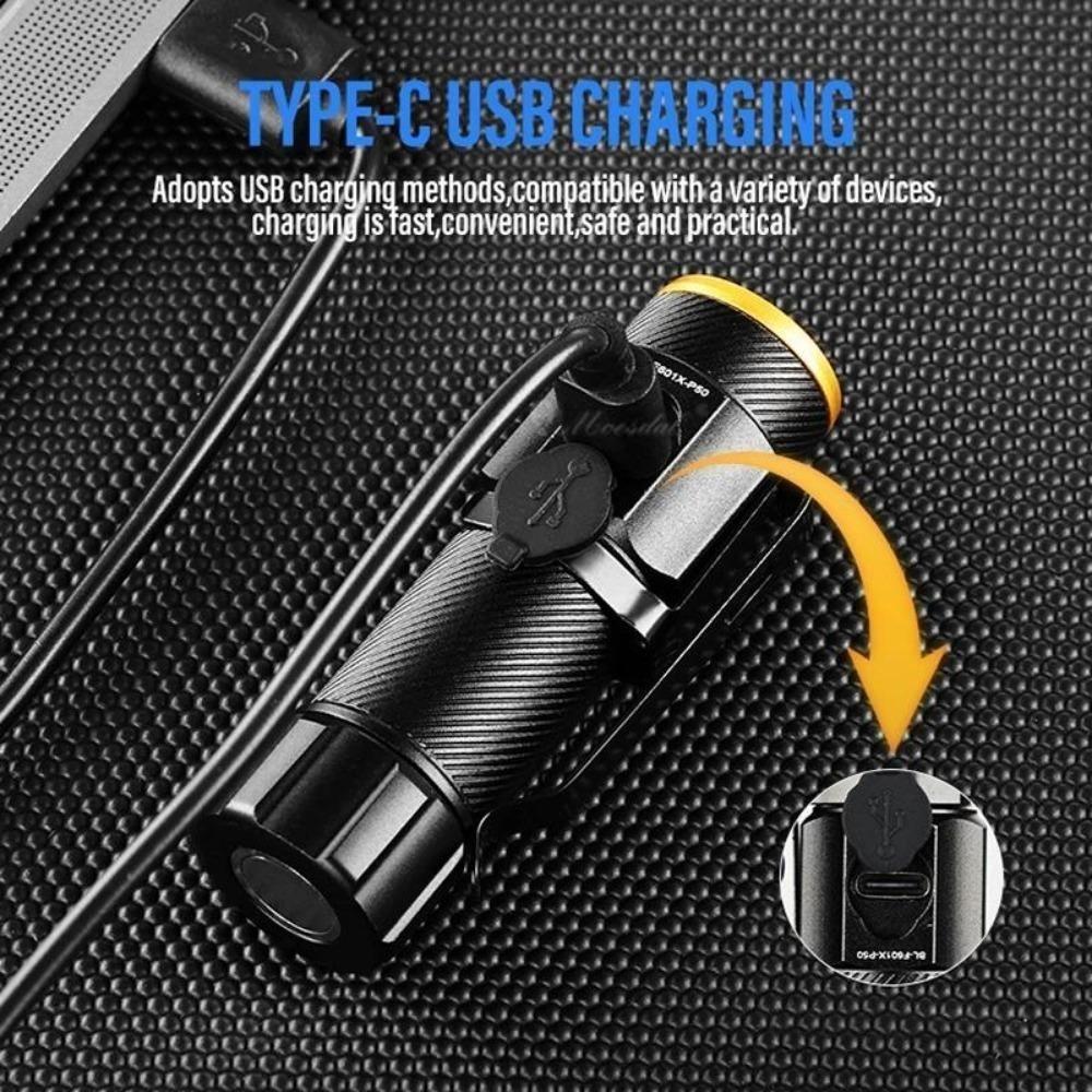 Mini Flashlight High Power Rechargeable LED Flashlight Waterpoof 16340 Battery Torch 3000LM Tactical Lantern Multi Functional Zoom Mini Flashlight
