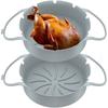 2Pcs Air Fryer Silicone Basket Silicone Mold Airfryer Oven Baking Tray Pizza Fried Chicken Basket Reusable Pan Liner Accessories