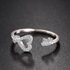 European-American Zircon Open Ring: Elegant, High-End Fashion Jewelry for Women