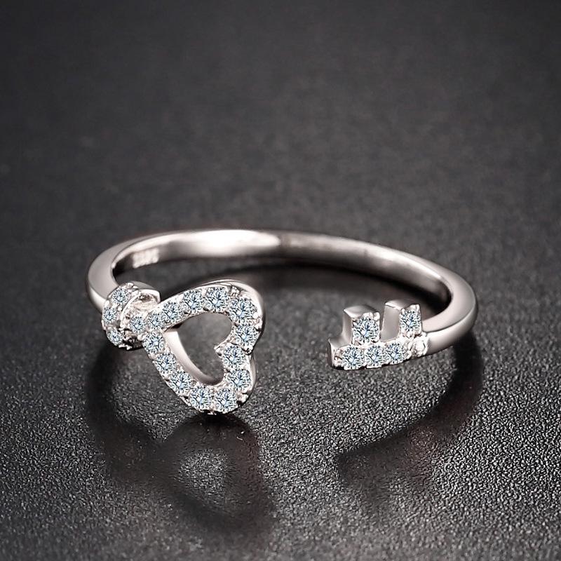 European-American Zircon Open Ring: Elegant, High-End Fashion Jewelry for Women