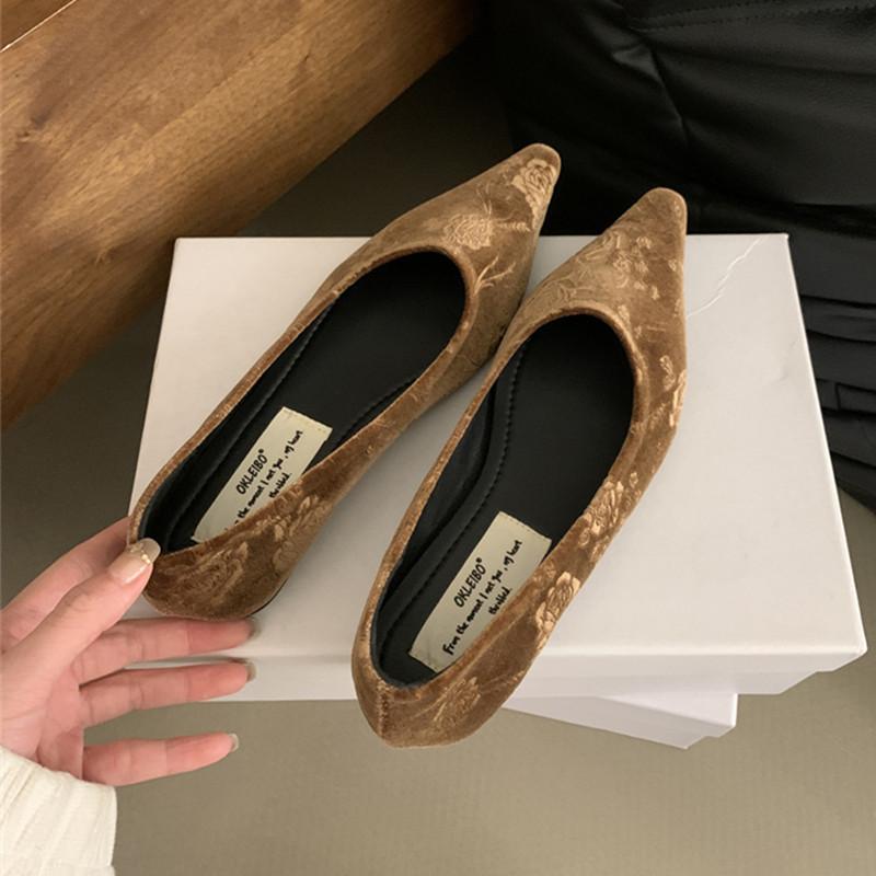Fashion Bailamos Brand Women Flats Fashion Point Toe Shallow Slip On Ballerinas Shoes Soft Flat Heel Dress Ballet Shoes Mujer