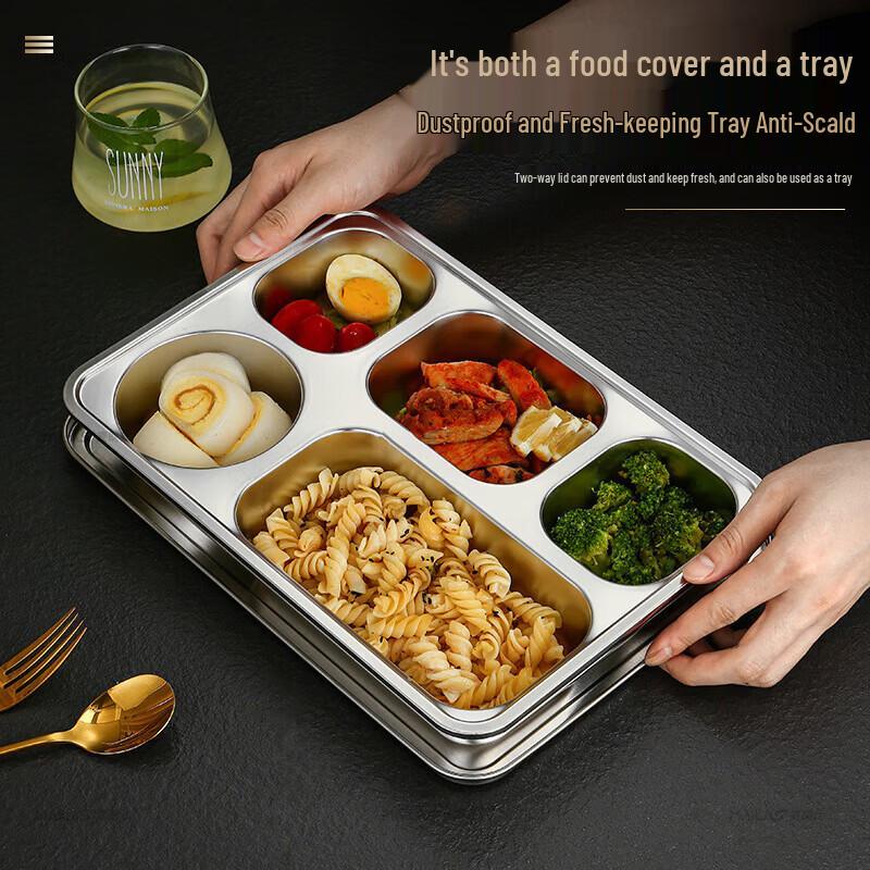 304 Stainless Steel Multi-Compartment Lunch Tray