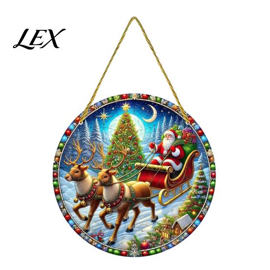 Acrylic Hanging Decorations Christmas Tree Ornaments, Festive Pendants with Lanyard for Holiday Ornaments Party Home Decoration, Indoor Scene