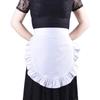 Woman Half Waist Cooking Kitchen Apron Short Lolita Maid Sexy Lace Black White Bib Beauty Flower Coffee Shop Pinafore Home Work
