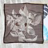 Korean Style Silk Square Scarf with Butterfly & Flower Print - Women's Fashion Accessory, Neck Tie, or Hair Scarf - Ideal Mother's Day Gift
