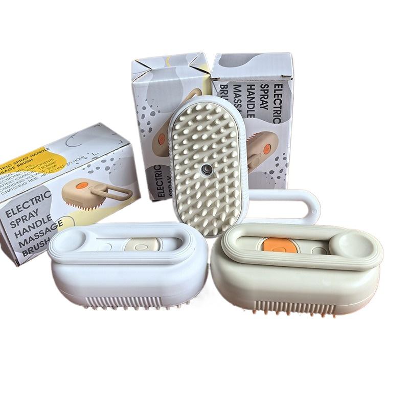 Electric Spray Pet Massage Comb Anti Flying Hair Remover Bath Brush Dog Cat Grooming Tool One Button Spray Cleaning Groomer