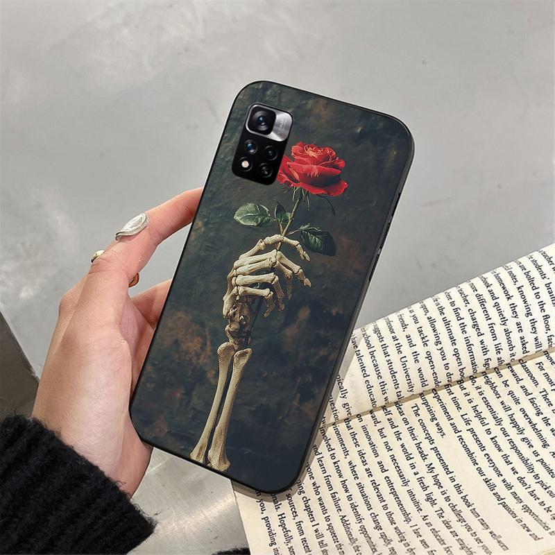 Phone Case For Xiaomi Redmi note 14 Pro 14 13 12 11 10 Pro 14S 12S 11S Redmi 14C 13C 10 Skeleton Art