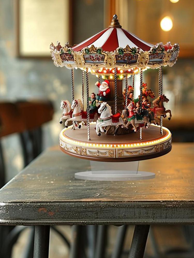 2D Acrylic Decor Pendant Christmas Table Decorations Carousel Shape Christmas Party Pendant Festive for Interior Holiday Home