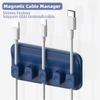 Magnetic Cable Organizer for Desk Cord Management Hub with Self-Adhesive Base for Phones Chargers Office Home