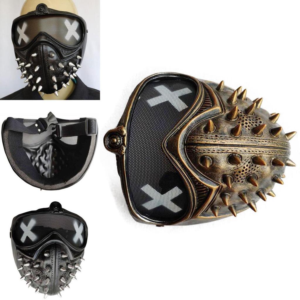 Watch Dogs Mask Punk Style Resin Mask With Spiked Design For Roleplaying Events
