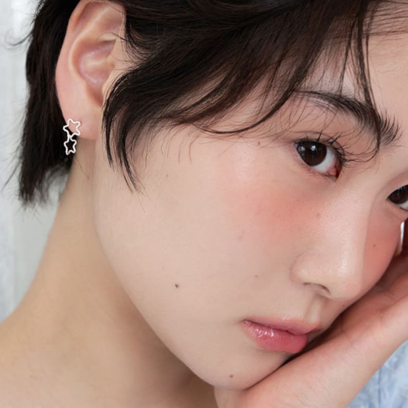 

geegee [silver925] twin mini star earring SILVER