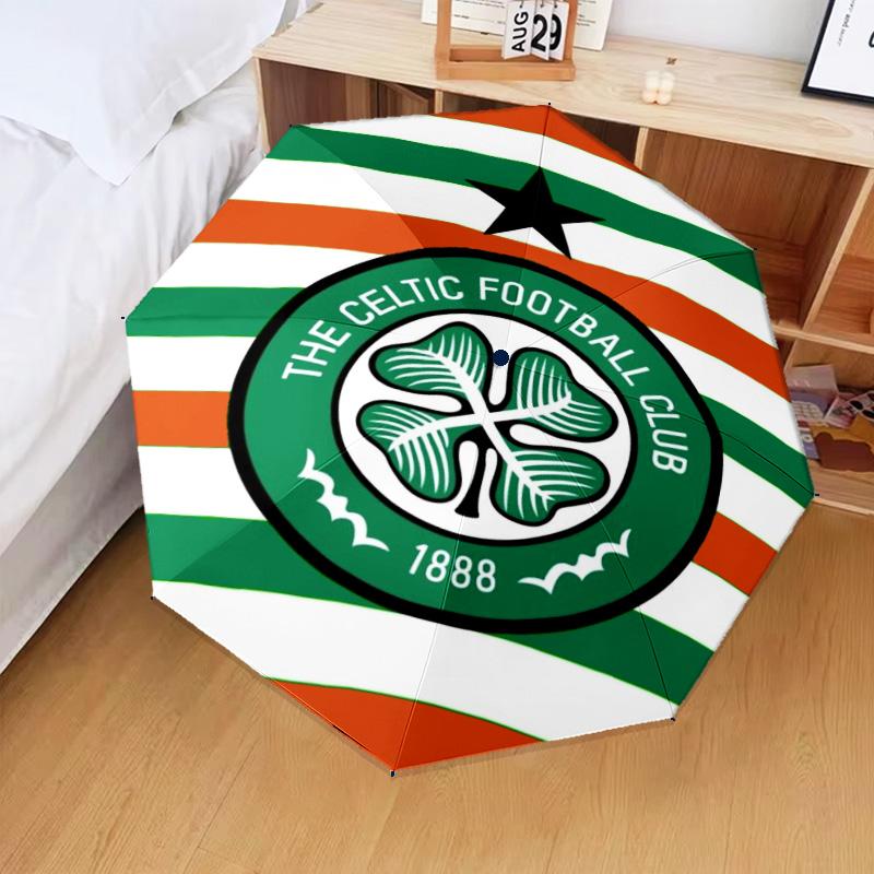 1PC Celtic Football Club Crest Printed Umbrella Folding umbrella, automatic umbrella 8-Frame for Travel, camping Fan gifts Christmas Gifts
