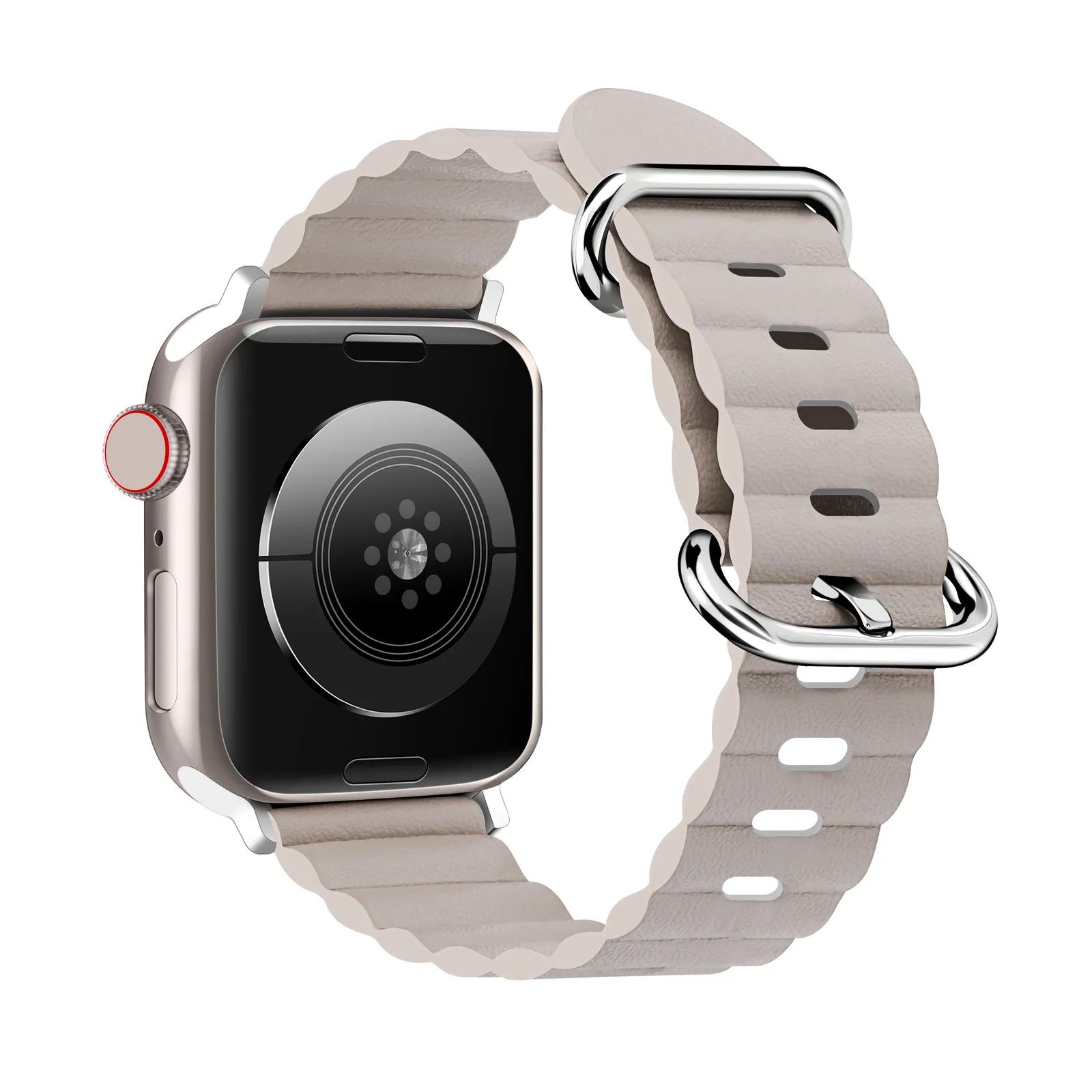 Кожаный ремешок Ocean Band для Apple Watch Ultra 49 мм серии SE 8 7 6 5 4 3 2 38 40 41 42 — фото 4