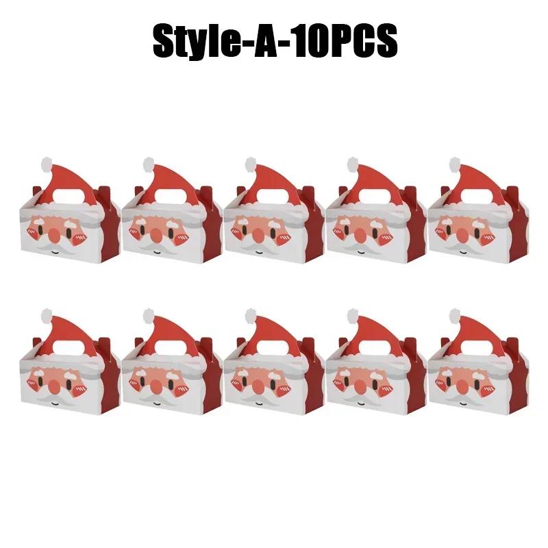 Weihnachtsgeschenkbox Quadratische Süßigkeitenboxen mit Griff Kekskuchen Gebäckboxen Leckerli-Verpackungsbox Party-Geschenkboxen Partyzubehör