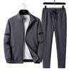 Men's Plus Size Casual Hooded Sweatshirt and Straight-Leg Pants Set for Spring/Autumn