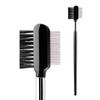 "Dual-Headed Eyebrow and Eyelash Brush with Wooden Handle"