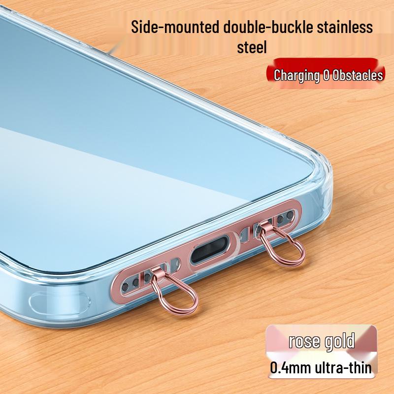 Ultra-Thin Anti-Lost Metal Phone Lanyard with Double Clip and Strong Connection Piece
